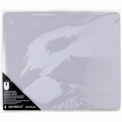 Mousepad Gembird, cauciuc si material textil, 220 x 180 x 2 mm, printabil, Alb, MP-PRINT-S