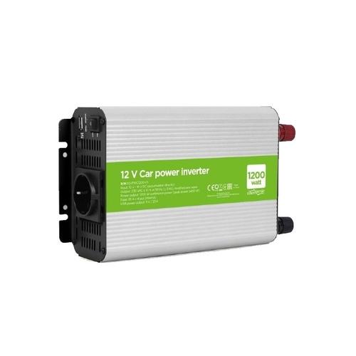 Invertor Energenie EG-PWC1200-01, cu sinusoida simulata, Inverter auto, 1200W, Schuko x 1, USB 5V 2.1A, baterie 10-16V Invertor Energenie EG-PWC1200-01, cu sinusoida simulata, Inverter auto, 1200W, Schuko x 1, USB 5V 2.1A, baterie 10-16V