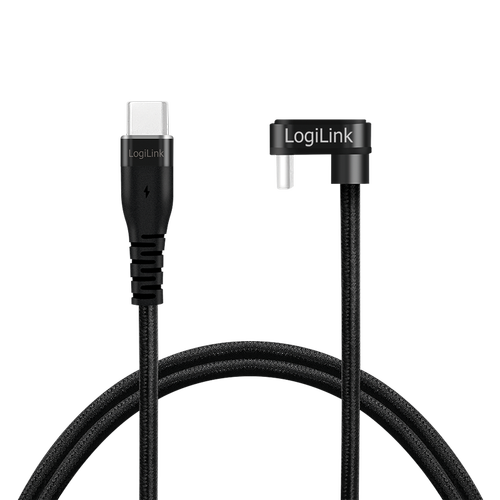 Cablu alimentare si date LOGILINK, USB 2.0, USB Type-C (T) la USB Type-C (T) la 180 grade, 2m, Negru