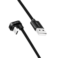 Cablu alimentare si date LOGILINK, USB Type-C (T) la USB-A (T), 180 grade, 1m, Negru