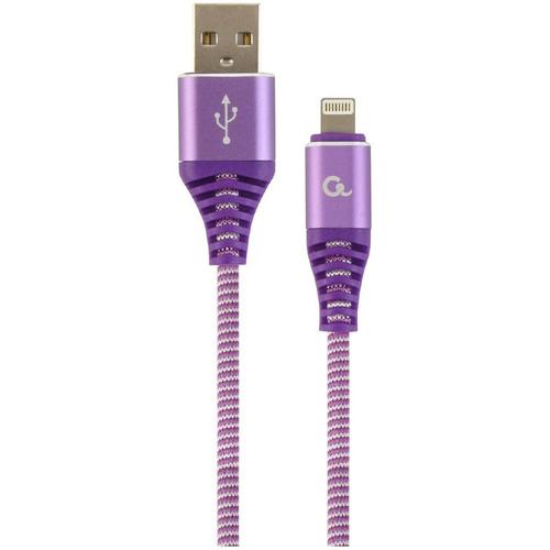 Cablu alimentare si date Gembird CC-USB2B-AMLM-2M-PW, USB 2.0 (T) la Lightning (T), 2m, Mov / Alb