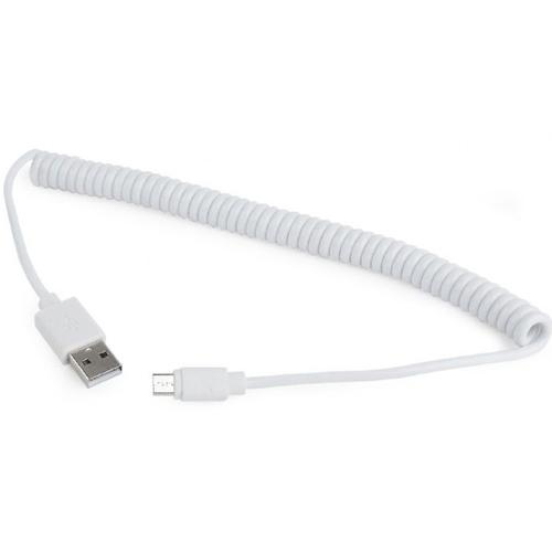 Cablu alimentare si date Gembird CC-mUSB2C-AMBM-6-W, USB 2.0 (T) la Micro-USB 2.0 (T), 1.8m, spiralat, conectori auriti, Alb
