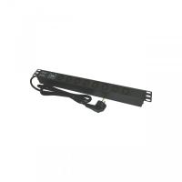 Bara alimentare aluminiu / PDU, 19 inch, 8 prize C13, protectie la supratensiune, 16A, 3500W, 3x1.5, 2m - EMTEX