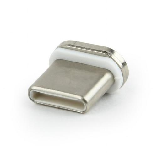Cap magnetic pentru Cablu Gembird, USB 2.0, USB Type-C (T), Alb, CC-USB2-AMLM-UCM