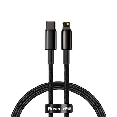 Cablu  de date Baseus Tungsten Gold, USB Type-C/Lightning, Power Delivery 20W, 2m, Negru