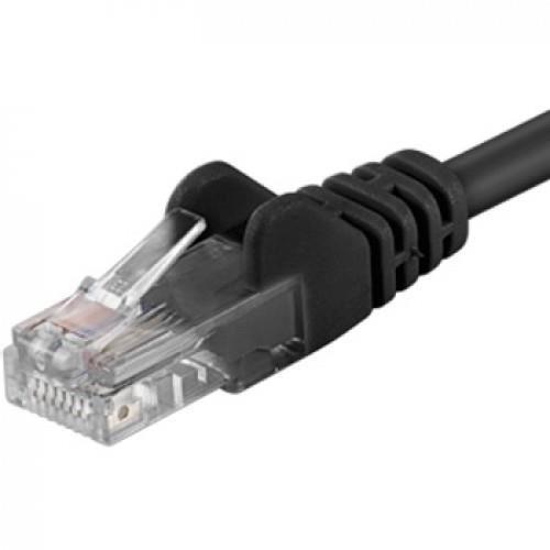 Patchcord UTP RJ45-RJ45 Cat.5e 0.5m, negru, cupru integral, 26AWG