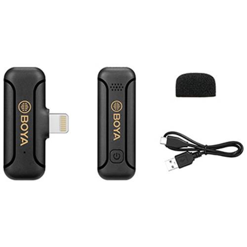 Lavaliera Boya BY-WM3T2-D1, mini lavaliera digitala cu microfon omnidirectional fara fir cu transmitator si receiver Lightning