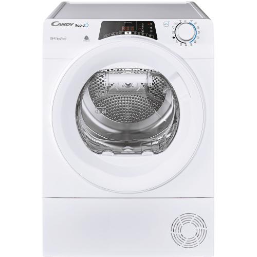 Uscator de rufe Candy Rapido ROE H9A2TE-S, Pompa de caldura, 9 kg, Clasa E, WiFi, Easy case, Senzor uscare, Antisifonare (Alb)