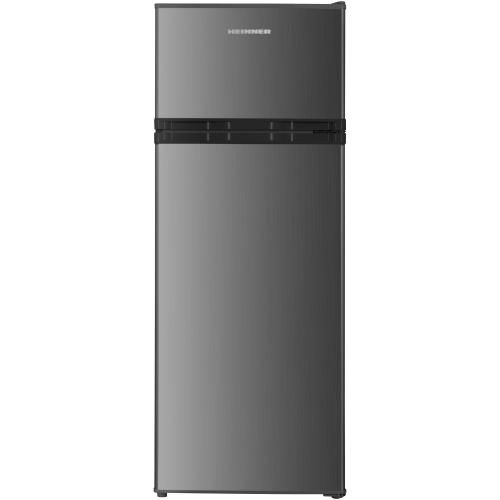 Frigider cu doua usi Heinner HF-H2206XE++, 206 L, lumina LED, 3 rafturi de sticla, Clasa E, H 143 cm (Argintiu)