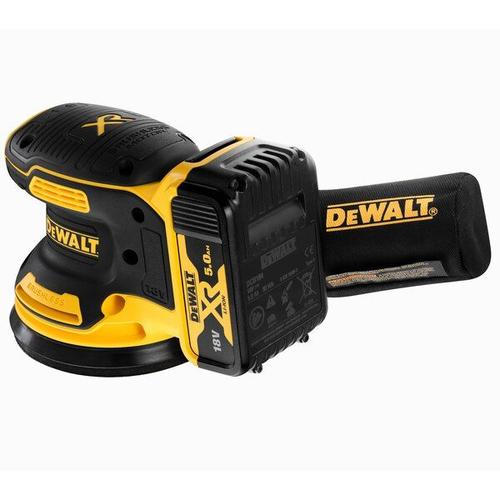 Slefuitor orbital cu excentric Dewalt DCW210P2, 2 acumulatori Li-Ion, 5.0 Ah, XR, 18 V, 125 MM (Negru/Galben)