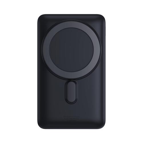 Acumulator extern Baseus, 10000mAh, 20W, cu incarcare wireless si compatibil cu MagSafe, Baseus Magnetic Bracket, Negru