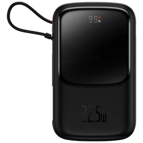 Acumulator extern Baseus Q Pow Digital Display Incarcare Rapida, QC/PD, 10000mAh, 22.5W, cablu integrat Type-C, Negru