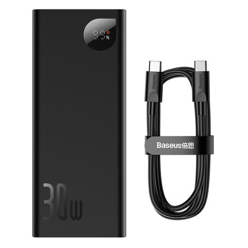 Acumulator extern Adaman, Baseus, Power Bank 20000mAh, 3x USB USB-C QC 3.0 PD, compatibil cu SAMSUNG AFC 30W, Negru