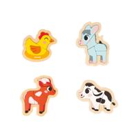 Puzzle progresiv Janod, Animale de la ferma, 14 piese, 2 ani+