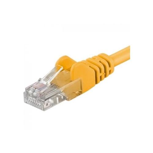 Patchcord UTP RJ45-RJ45 Cat.5e 0.25m, galben, cupru integral, 26AWG