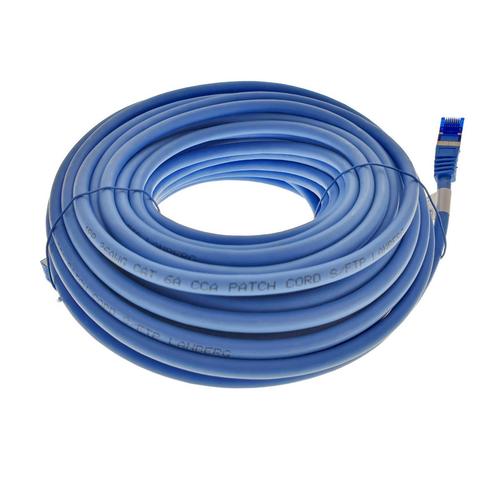 Cablu ecranat S / FTP, Lanberg 42730, cat 6A, mufat 2xRJ45, lungime 20 m, AWG 26, 500 MHz, LSZH, de legatura retea, ethernet, Albastru