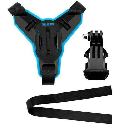 Set sistem de prindere pe casca Telesin pentru camere video sport, Negru