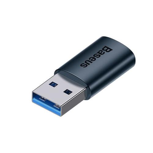 Adaptor Baseus ZJJQ000103, USB-A la USB-C, 10Gb/s, Aluminiu, Albastru