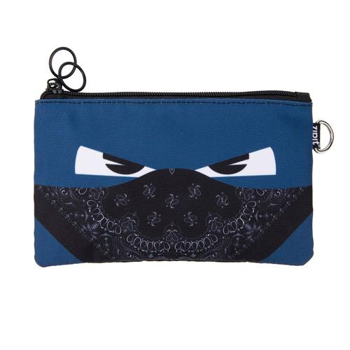 Penar dublu cu fermoar si masca material textil, ZIPIT Face-It Bandit - Albastru