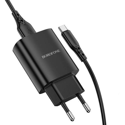 Incarcator Retea Borofone BN1 Innovative, 10W, 2.1A, 1 X USB, cablu Type-C, Negru