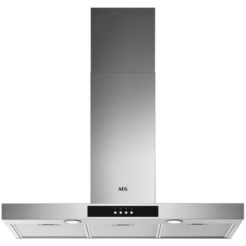 Hota incorporabila decorativa AEG DBB4951M, Putere de absorbtie 600 mc/h, Filtre aluminiu lavabile, Iluminare LED, 90 cm (Argintiu)