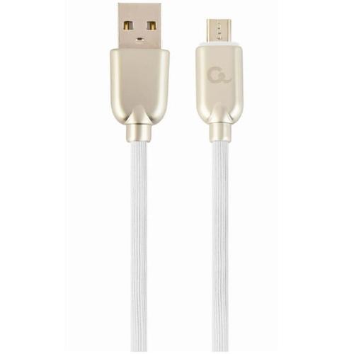 Cablu alimentare si date Gembird, USB 2.0 (T) la Micro-USB 2.0 (T), 2m, Alb, CC-USB2R-AMmBM-2M-W