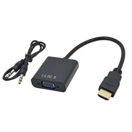 Cablu adaptor Spacer, HDMI tata - VGA+audio, 15cm