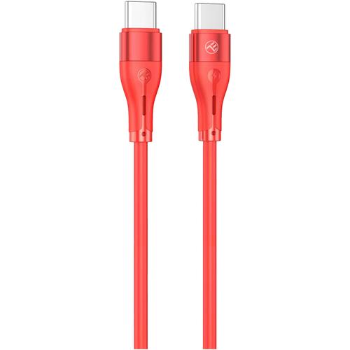 Cablu silicon Tellur Type-C to Type-C, 3A, PD60W, 1m, Rosu