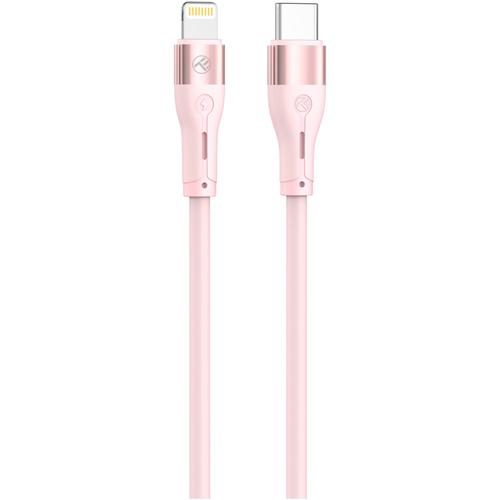 Cablu silicon Tellur Type-C to Lightning, PD30W, 1m, Roz