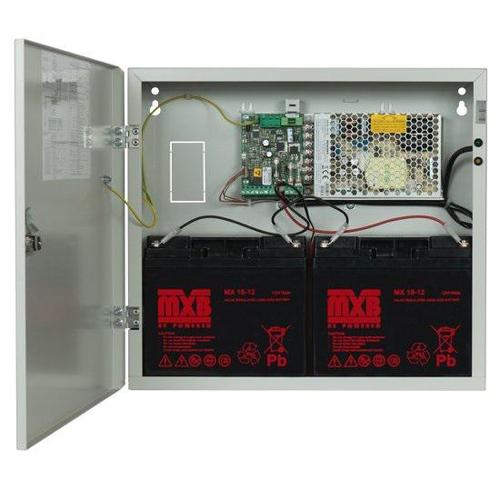 Sursa de alimentare pentru sisteme de detectie incendiu 24V/5.5A in cutie metalica Merawex ZSP100-5.5A-18, loc pentru 2 acumulatori 12V/18Ah, Tensiune de intrare: 100/230VAC
