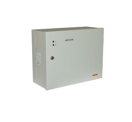 Sursa de alimentare pentru sisteme de detectie incendiu 24V/3A in cutie  metalica, loc pentru 2 acumulatori 12V/18A, certificare EN 54-4, Vds; EN 12101-10
