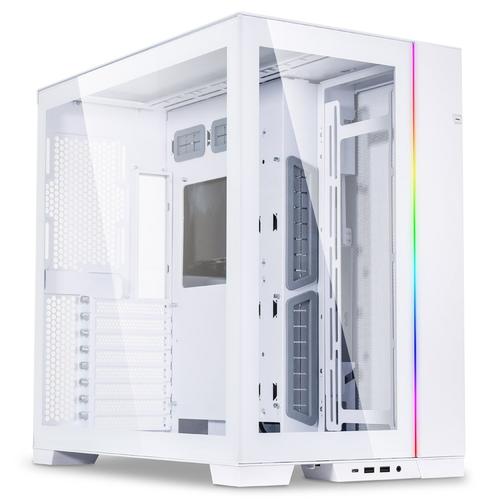 Carcasa Lian Li O11 Dynamic EVO, Tempered Glass, Mid-Tower, fara sursa, ATX (Alb)