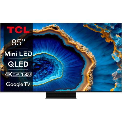 Televizor QLED MiniLED TCL 216 cm (85inch) 85C805, Ultra HD 4K, Smart TV, Google TV, WiFi, CI+, Clasa G, 144 Hz (Model 2023) Televizor QLED MiniLED TCL 216 cm (85inch) 85C805, Ultra HD 4K, Smart TV, Google TV, WiFi, CI+, Clasa G, 144 Hz (Model 2023)