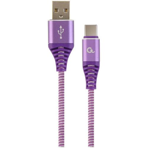 Cablu alimentare si date Gembird, USB 2.0 (T) la USB 2.0 Type-C (T), 2m, Mov / Alb, CC-USB2B-AMCM-2M-PW