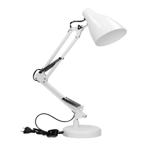 Lampa de birou VIRONE DIAN DL-1/W, E27, 60 W, 3 articulatii mobile, cablu 110 cm cu comutator, otel, Alb