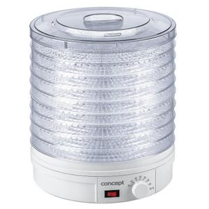 Deshidrator de alimente Concept SO1020, 245 W, 9 tavi, tava 32cm, ventilator, 35-70 °C, Alb