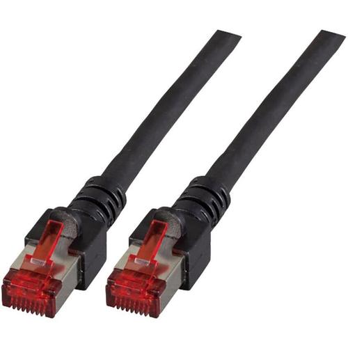 Cablu de retea din fibra optica cu miez de cupru, EFB Elektronik, S/FTP cat6A LSZH 1 m, Negru
