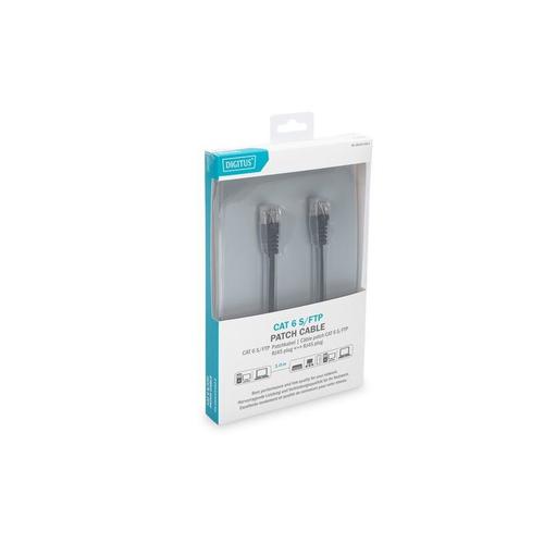 Cablu, Digitus, CAT6/S-FTP, 1 m, Negru