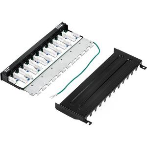 Patch Panel 12 porturi RJ45 UTP, Cat6a, Ecranat, 0.5U - TRENDnet TC-P12C6AS