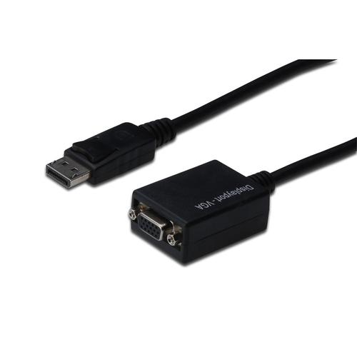 Cablu Assmann, Displayport/VGA, 15cm, Negru