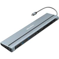 Hub USB Canyon DS-90 14in1 USB-C, USB LAN (Ethernet) HDMI, VGA, DisplayPort, Audio (Gri)