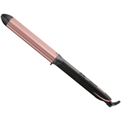 Ondulator BaByliss C457E, Oval 28mm, 210 grade, Invelis Quartz-Ceramic, 6 trepte de temperatura, LED, Negru/Roz