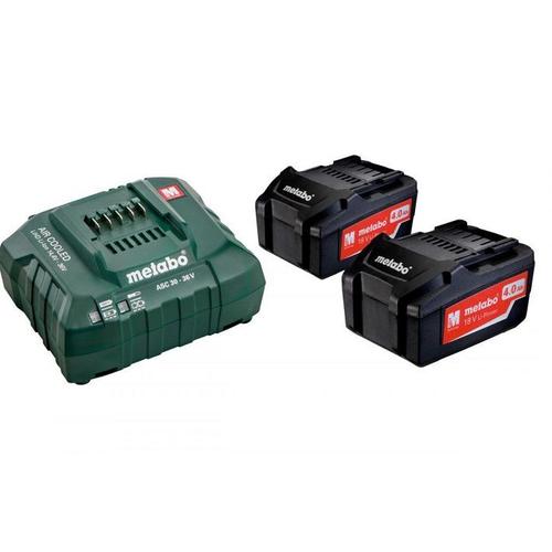 Set de 2 baterii 18V Li-Power 4.0Ah cu incarcator ASC 30-36V Metabo