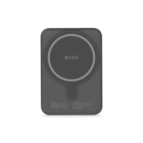 Acumulator extern magnetic TECH-PROTECT LifeMag PB11 10000 mAh, compatibila MagSafe, 15W, Cablu USB-C (Negru)
