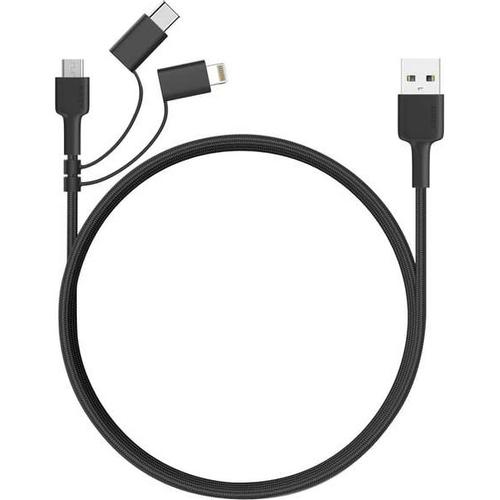 Cablu de date AUKEY, Impulse Series, 3-in-1 USB Cable (Negru)