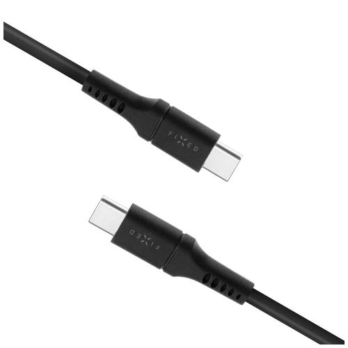 Cablu de incarcare si de date din silicon FIXED, conectori USB-C/USB-C, suport PD, 1,2 m, USB 2.0, 60 W (Negru)