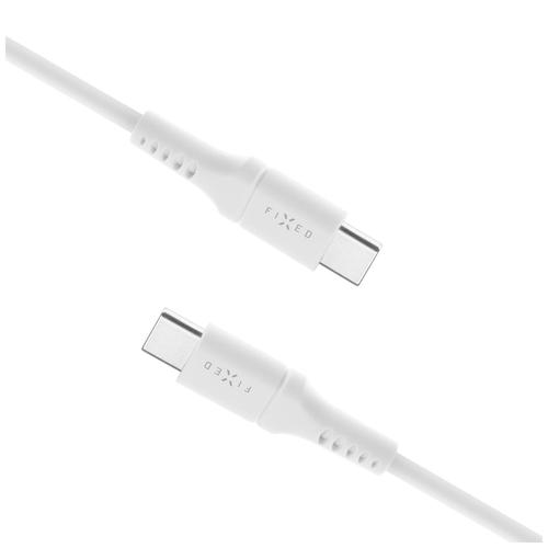 Cablu de incarcare si de date din silicon FIXED, conectori USB-C/USB-C, suport PD, 1,2 m, USB 2.0, 60 W (Alb)