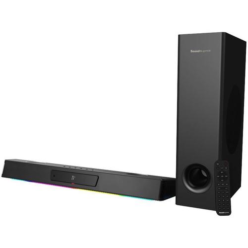 Boxe Creative Katana V2X, 2.1 Dolby Audio Tri-amplified UltraDSP, 90W RMS, HDMI ARC, Bluetooth 5.0, Mic, USB-C, Optical-in, AUX-in, RGB, Creative app, Super X‑Fi, Telecomanda - 0 | YEO