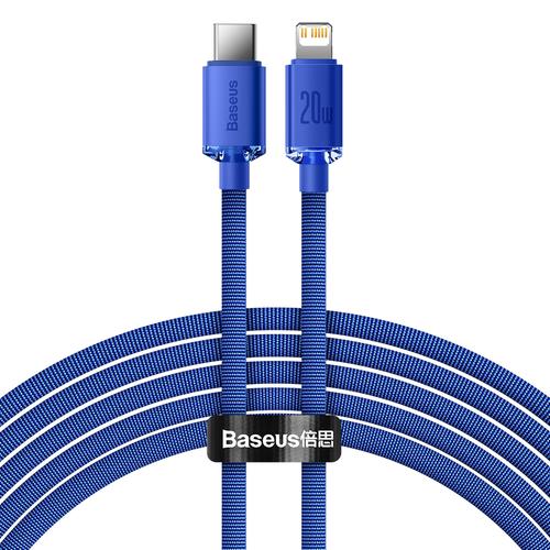 Cablu Date si Incarcare USB-C - Lightning Baseus Crystal Shine Series, 20W, 2m, Albastru CAJY000303