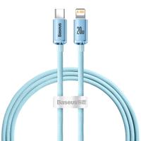 Cablu Date si Incarcare USB-C - Lightning Baseus Crystal Shine, 20W, 1.2m, Albastru CAJY001303